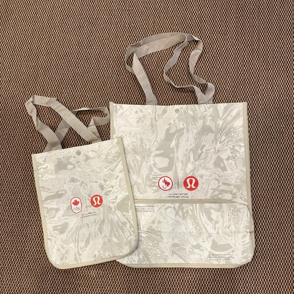 LULULEMON OLYMPICS ECO FRIENDLY SHOPPERS TOTE BAG LOT OF 2 - Picture 2 of 2